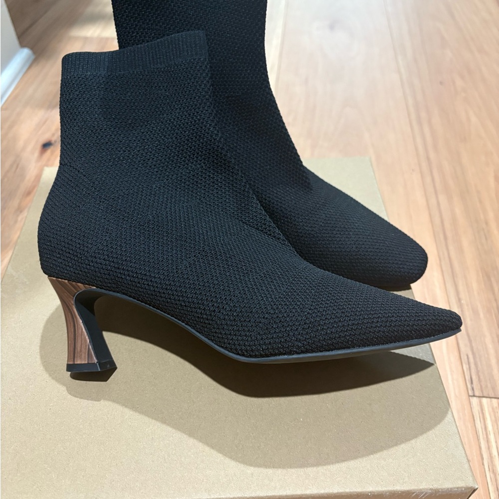 Sanctuary Black Heeled Knit Boots